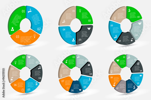 Vector isometric circle element for infographic.