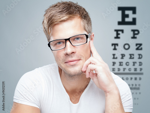 Handsome man wearing glasses photo