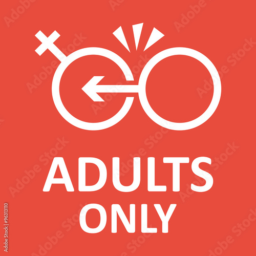 Canvas Print Vector postcard. Color background. Sex. Flat red.