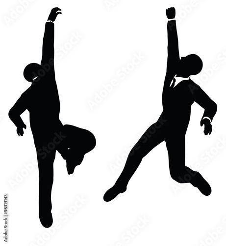 businessman hanging