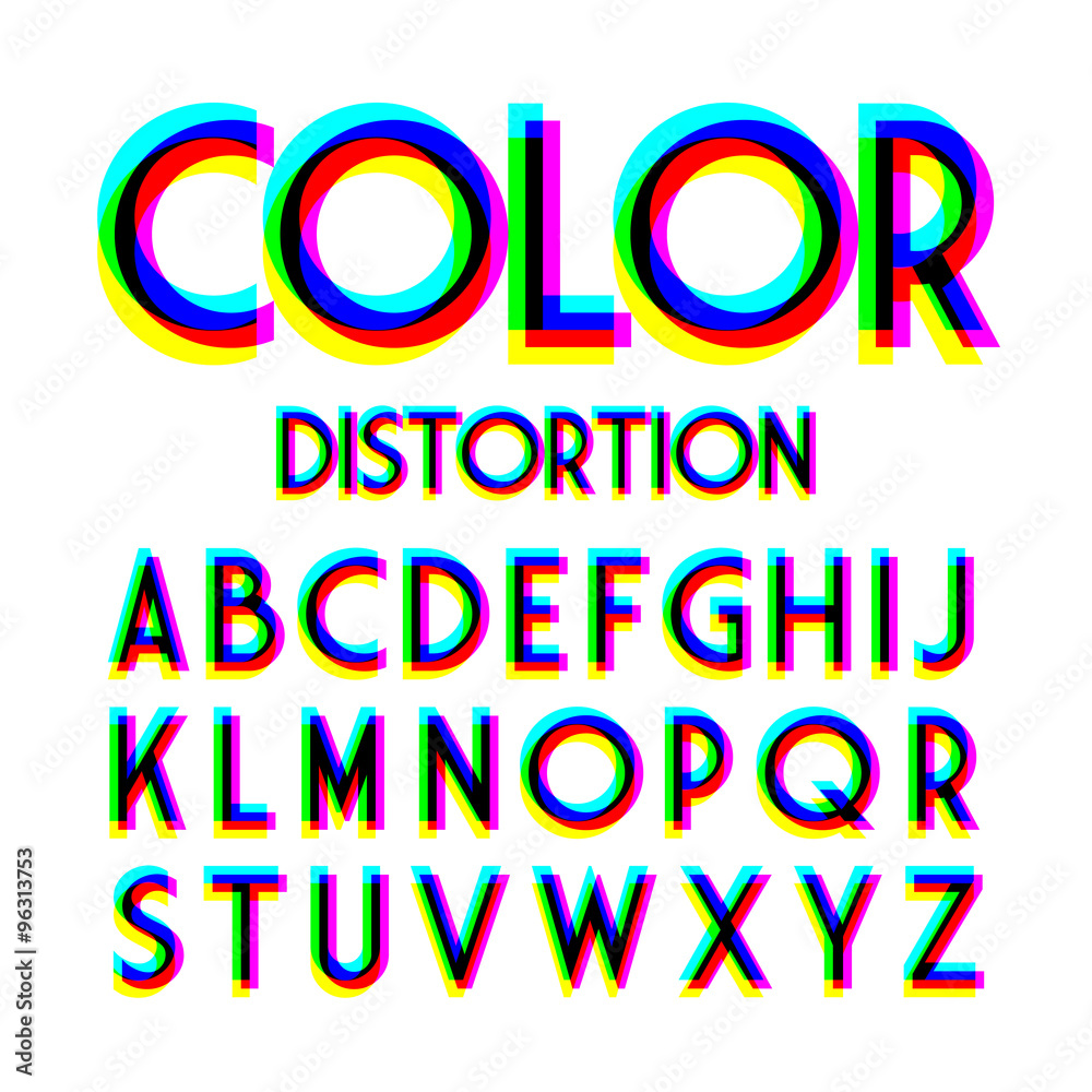 Color distortion alphabet