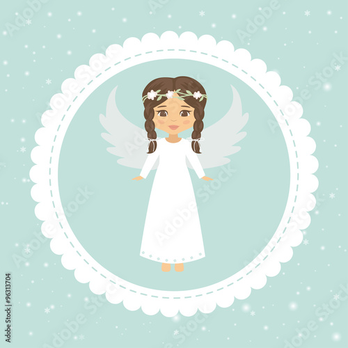 card blue with christmas angel