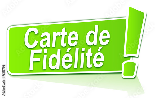 carte de fidélité sur étiquette verte