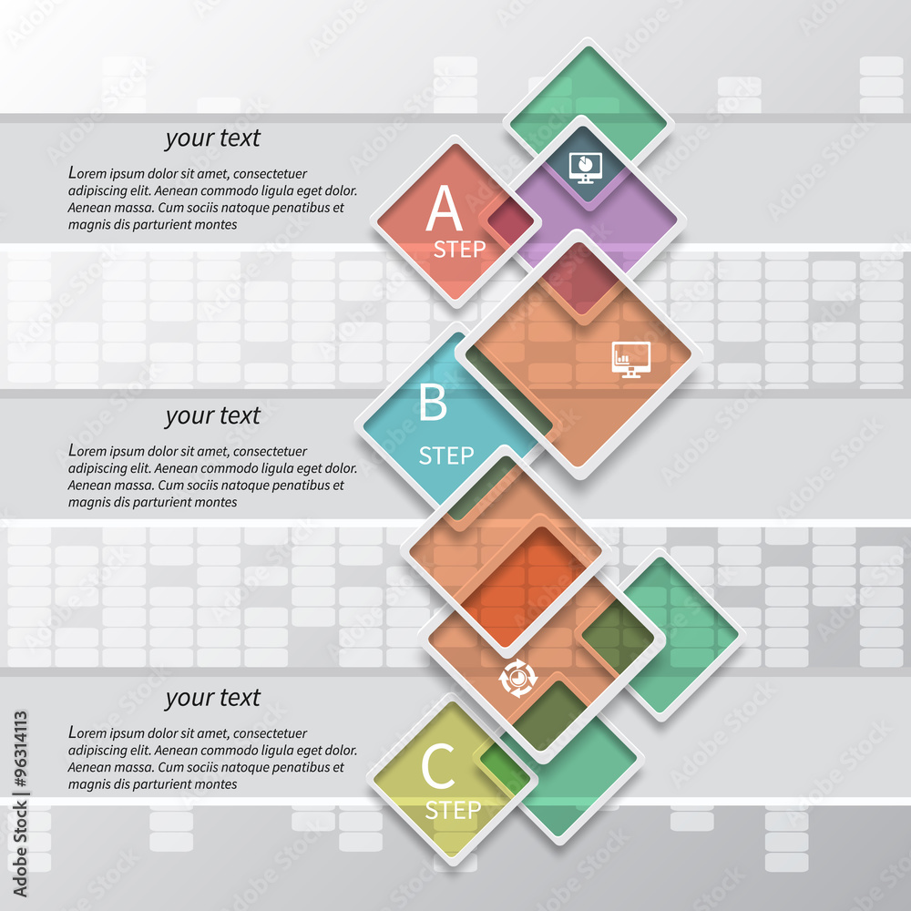 Fototapeta premium Abstract 3D Paper Infographics