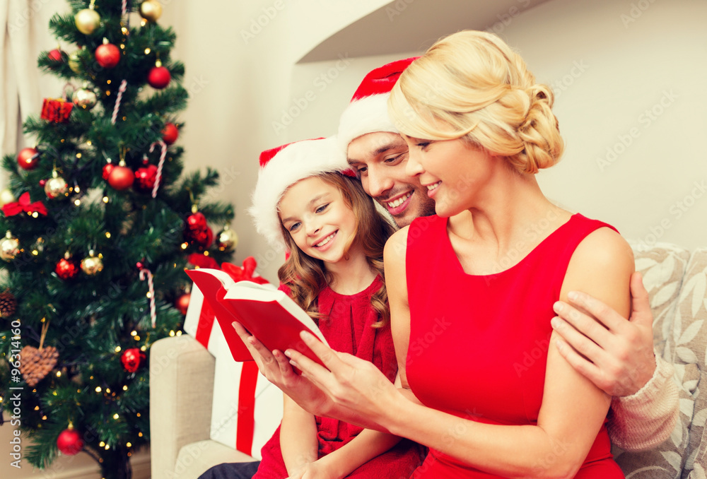 smiling family reading book smiling family reading book