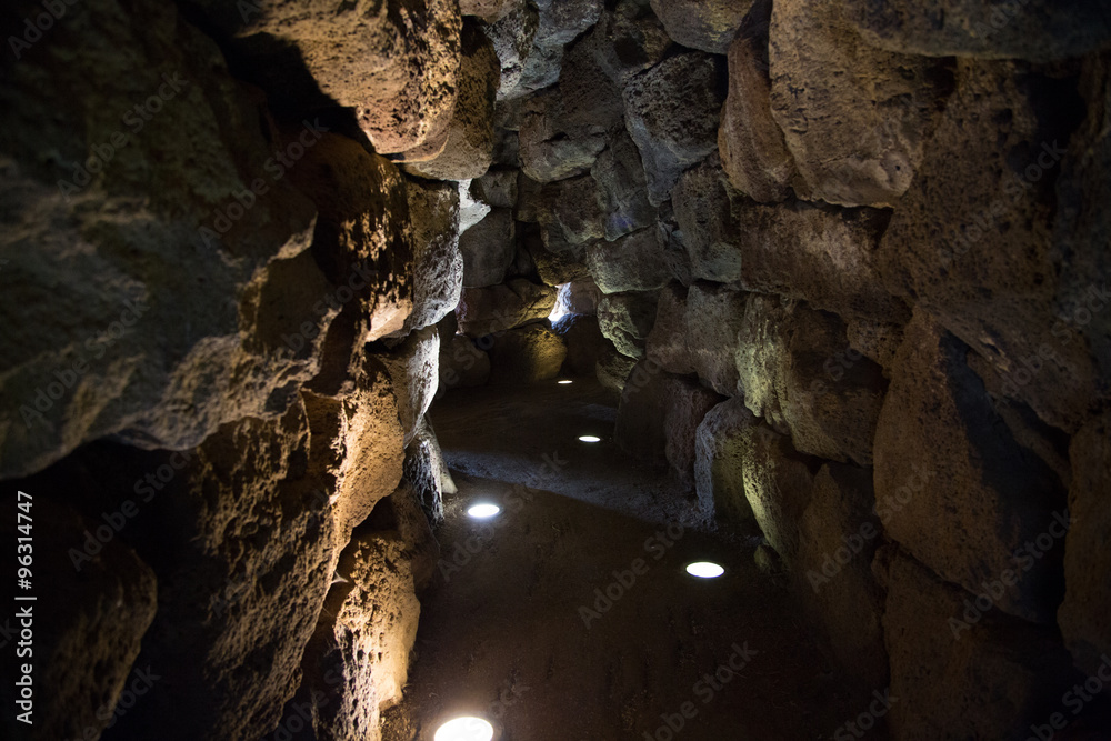 inside a Nuraghe, ancient constructions in Sardinia