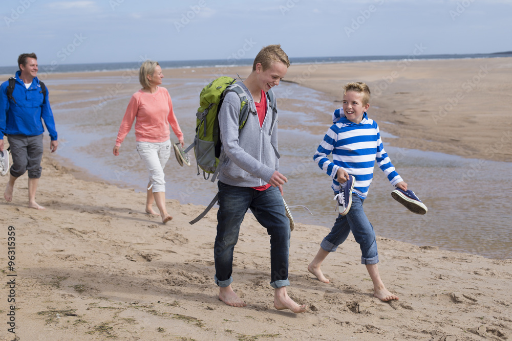 Sand between our toes