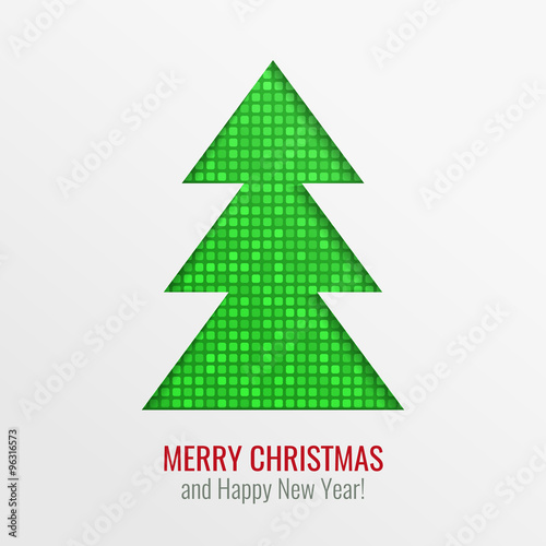 Christmas tree cut out vector background