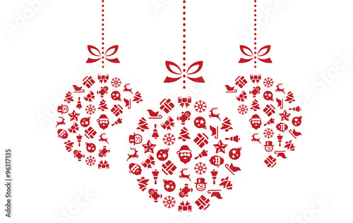 round christmas balls elements icons