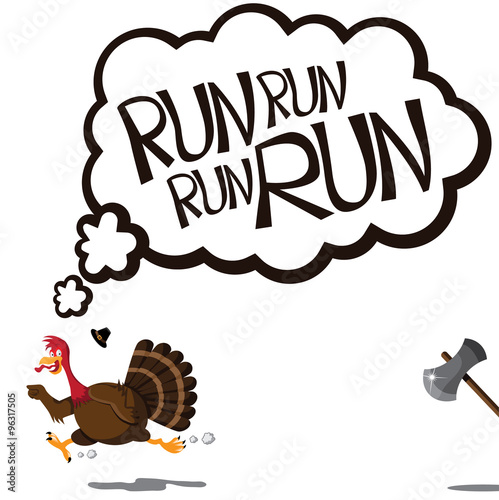 Talking Turkey Cartoon. EPS 10 vector with no open shapes, strokes or transparencies.