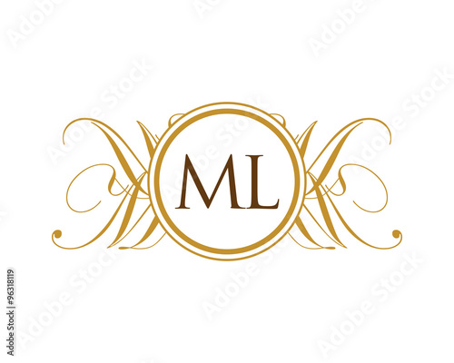 ML Luxury Ornament Initial logo