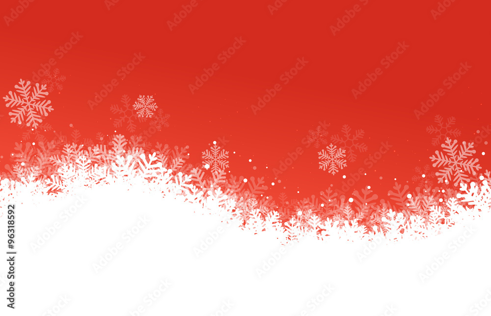 red snowflake background