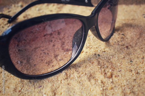 Sun glasses on the beach