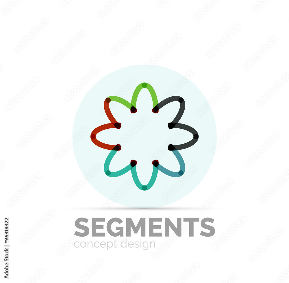 Abstract geometric linear hipster floral icon, frame design, flat style