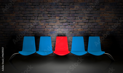 3D red seat photo