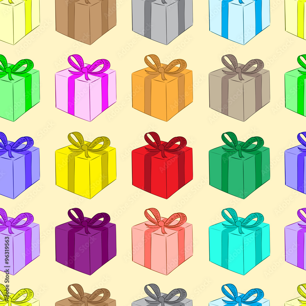 Seamless color gift boxes Seamless color gift boxes