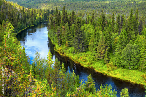 Oulanka river in late summer. photo