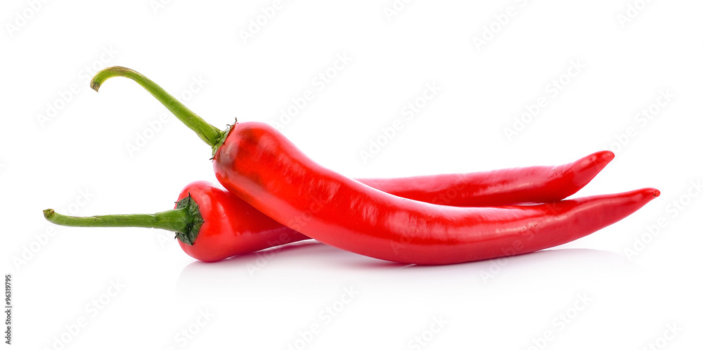 red chili pepper on white background