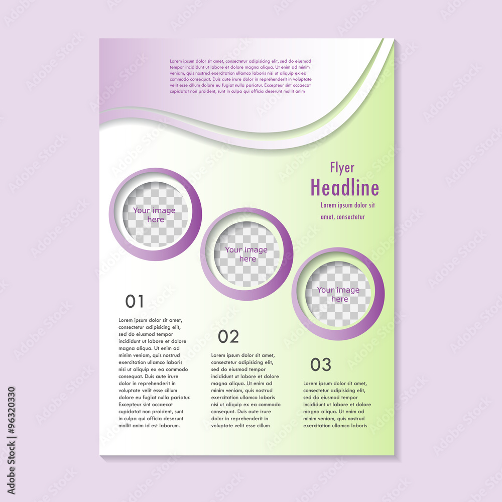 Vector flyer template design. For business brochure, leaflet or cover Vector flyer template design. For business brochure, leaflet or cover