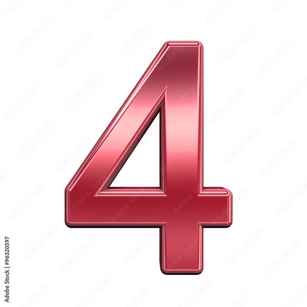 One digit from shiny red alphabet set, isolated on white. Computer generated 3D photo rendering. One digit from shiny red alphabet set, isolated on white. Computer generated 3D photo rendering.