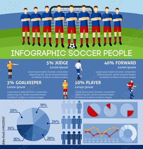   Infographic Soccer With  Team And Gate
