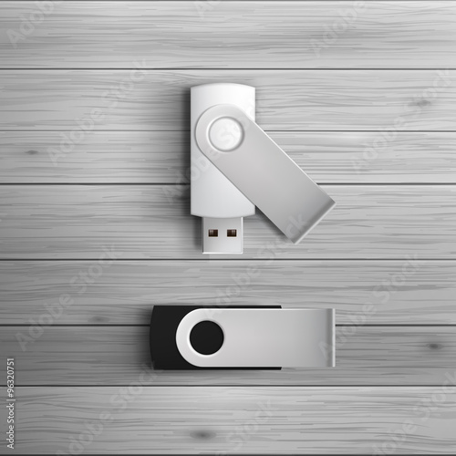 Blank black and white USB flash drives