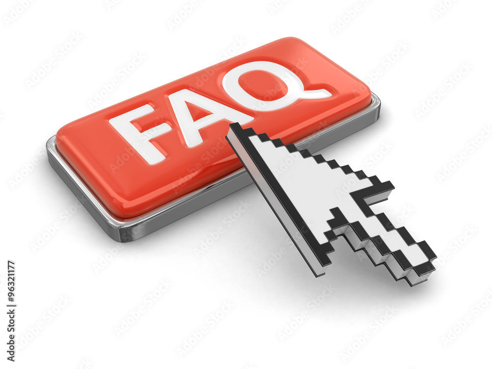 Cursor and button FAQ. Image with clipping path Cursor and button FAQ. Image with clipping path