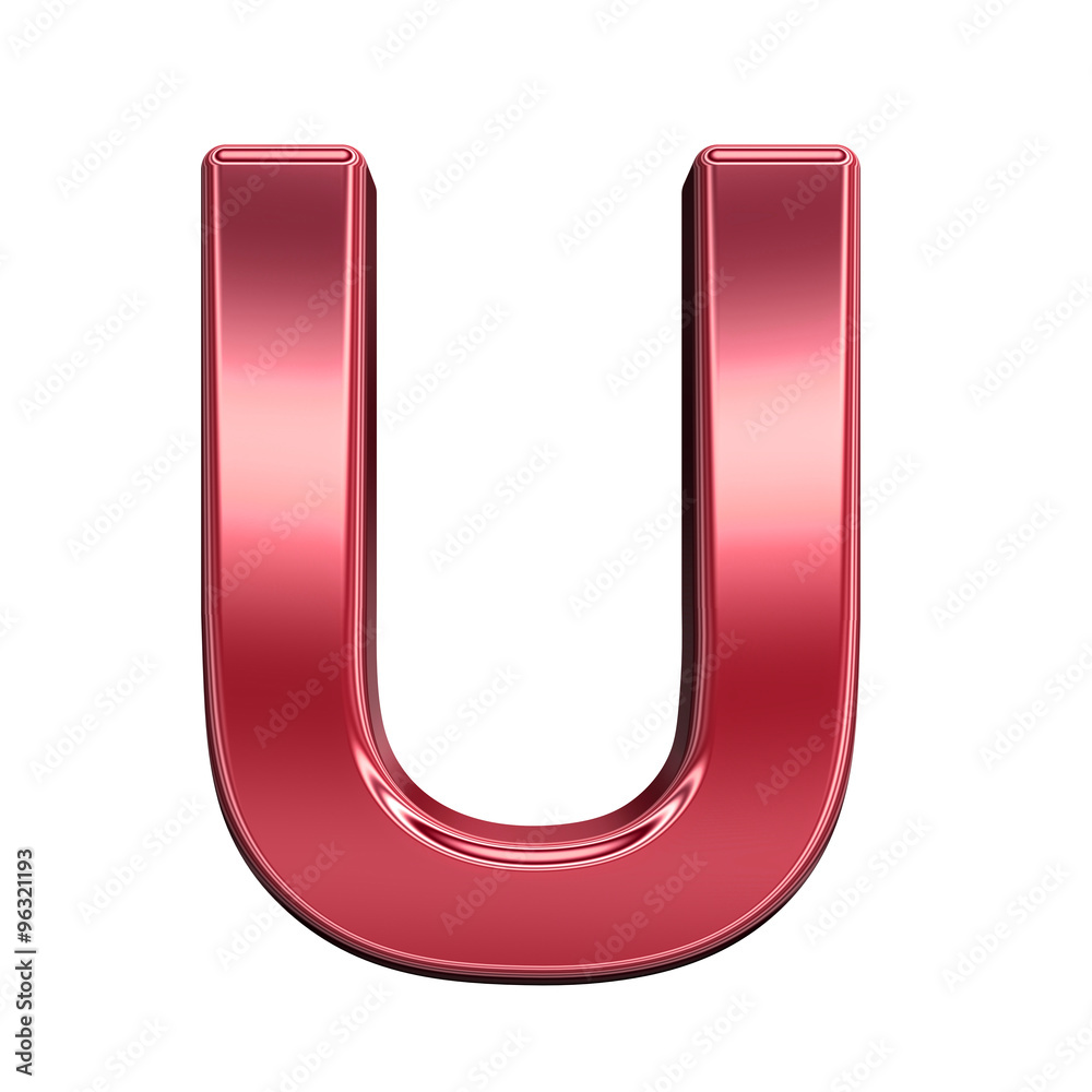One letter from shiny red alphabet set, isolated on white. Computer generated 3D photo rendering. One letter from shiny red alphabet set, isolated on white. Computer generated 3D photo rendering.