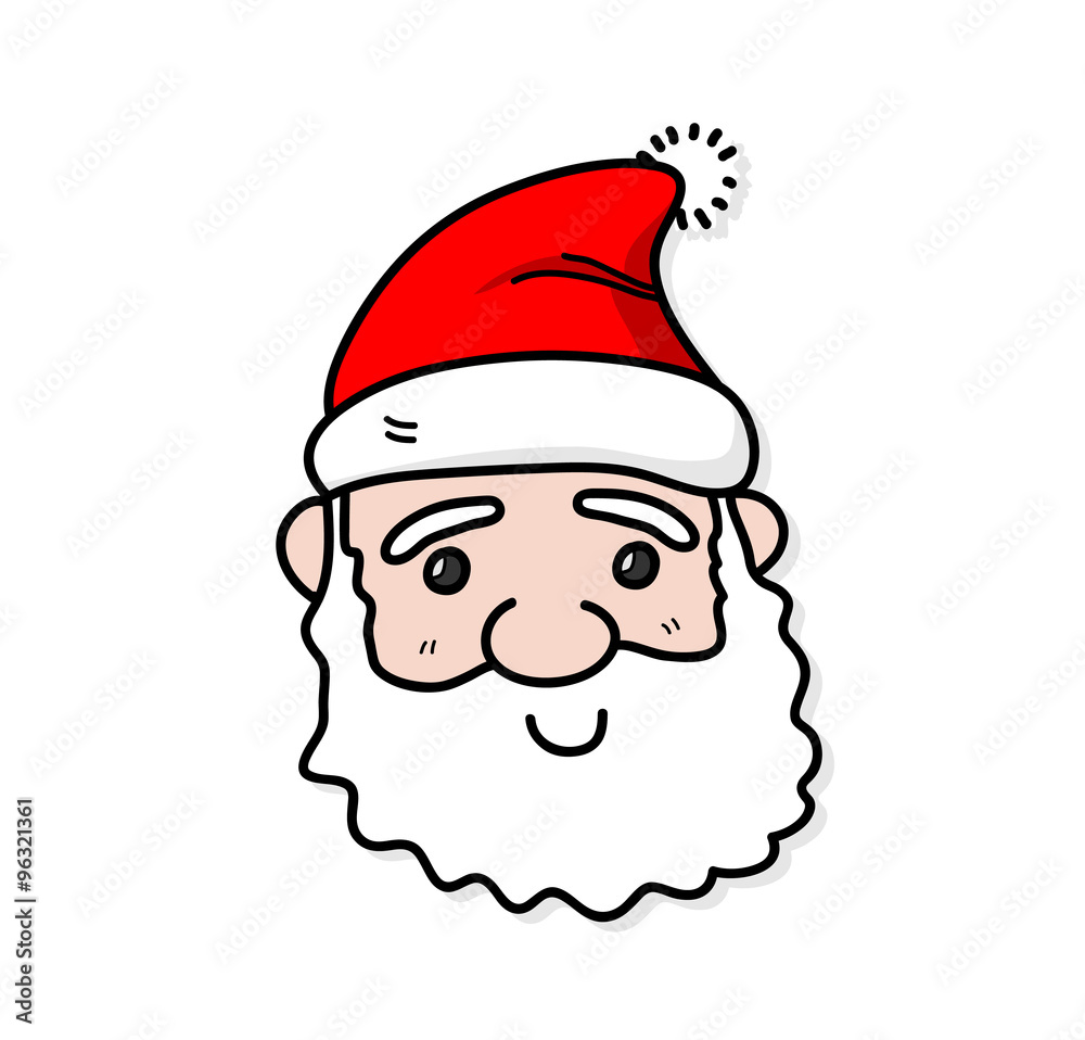 Santa Claus, a hand drawn vector illustration of a cute Santa Claus face. Santa Claus, a hand drawn vector illustration of a cute Santa Claus face.