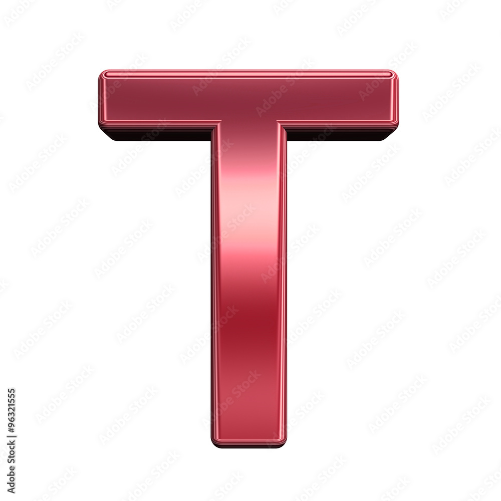 One letter from shiny red alphabet set, isolated on white. Computer generated 3D photo rendering. One letter from shiny red alphabet set, isolated on white. Computer generated 3D photo rendering.