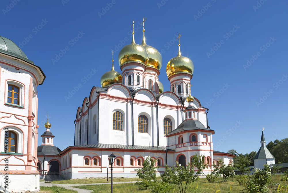 Russian orthodox church. Iversky monastery in  Valdai  in the Novgorod region