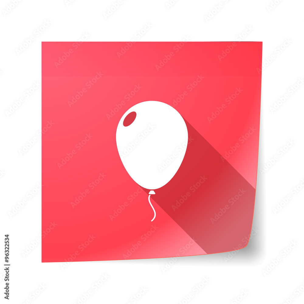 Long shadow vector sticky note icon with a balloon Long shadow vector sticky note icon with a balloon