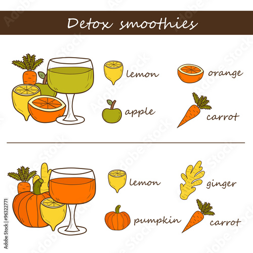 Detox hand drawn smoothies