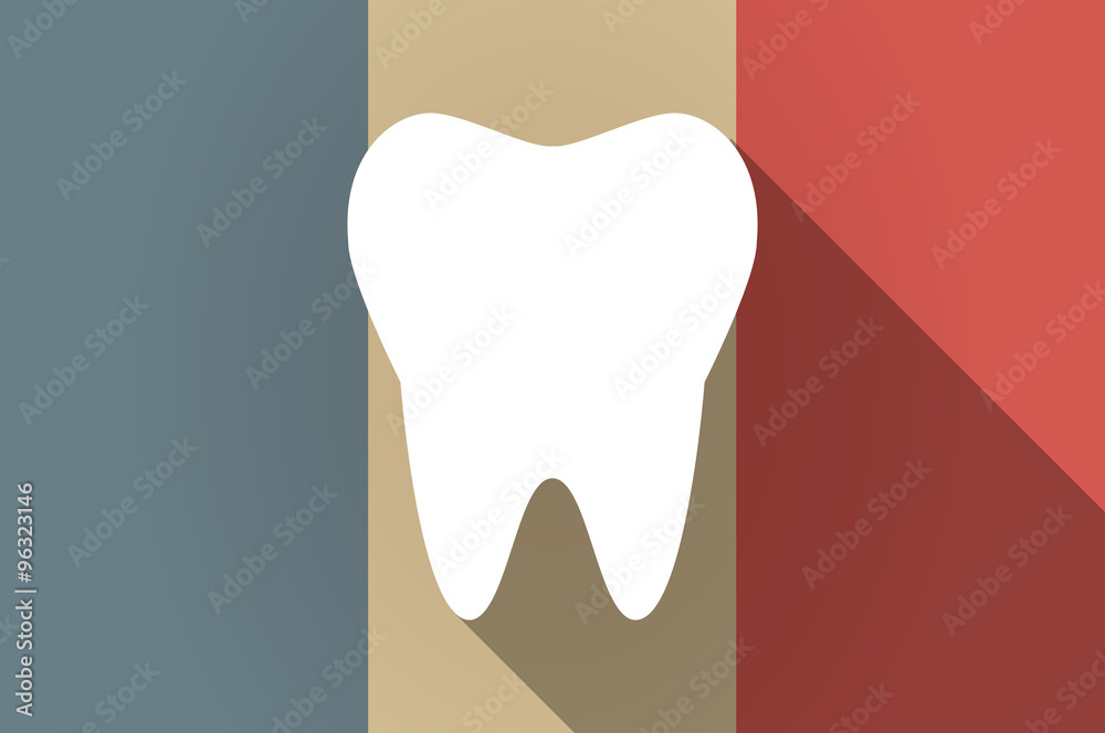 Long shadow flag of France vector icon with a tooth Long shadow flag of France vector icon with a tooth