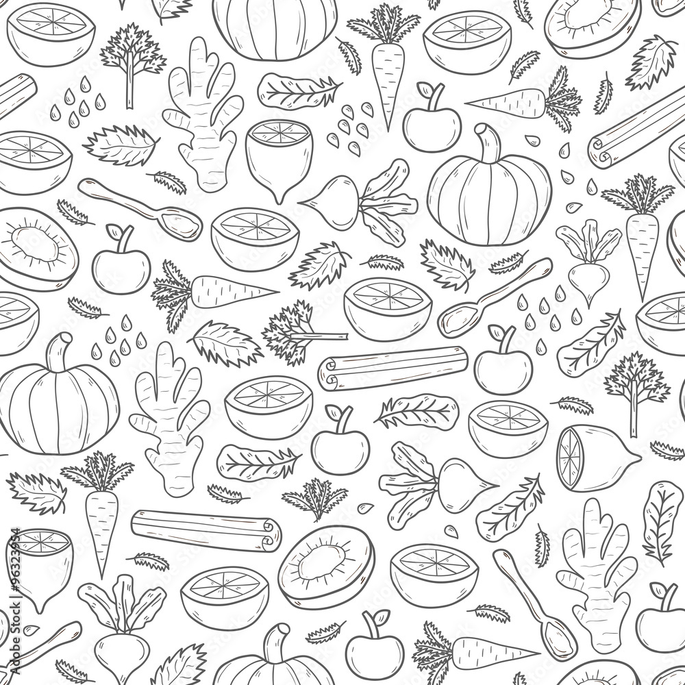 Seamless detox food background Seamless detox food background