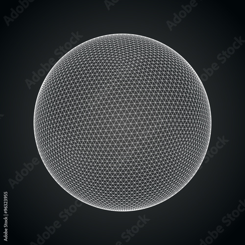 3D sphere with global line connections