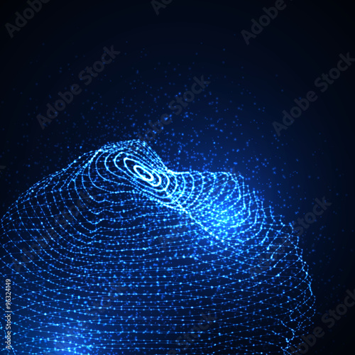 3D illuminated distorted sphere