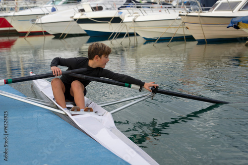 Child to rowing course