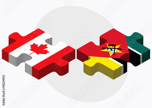 Canada and Mozambique Flags