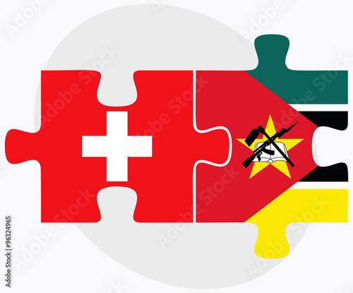 Switzerland and Mozambique Flags