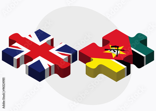United Kingdom and Mozambique Flags