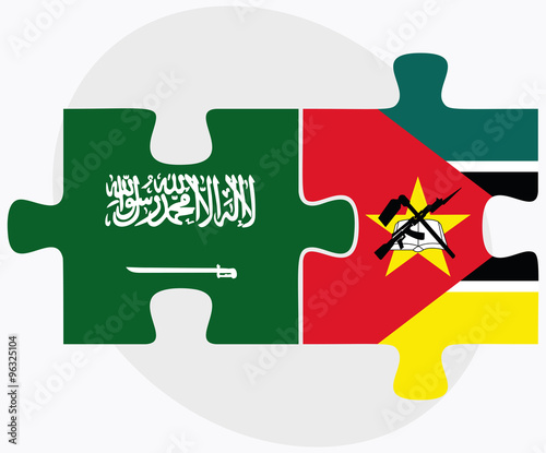 Saudi Arabia and Mozambique Flags