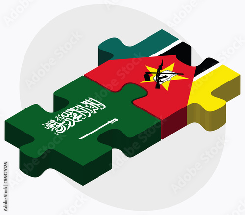 Saudi Arabia and Mozambique Flags