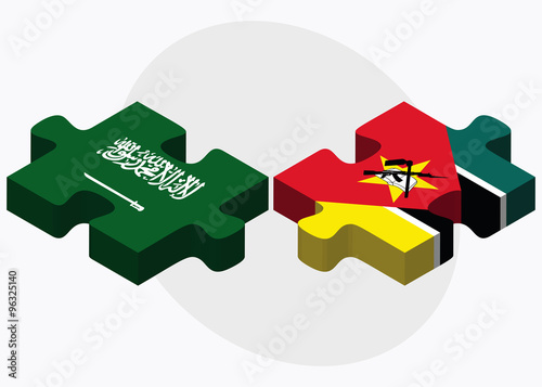 Saudi Arabia and Mozambique Flags
