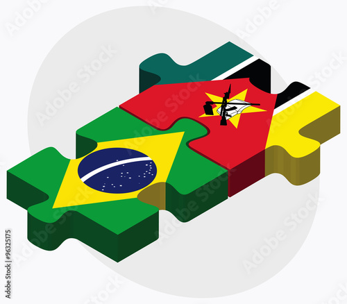 Brazil and Mozambique Flags