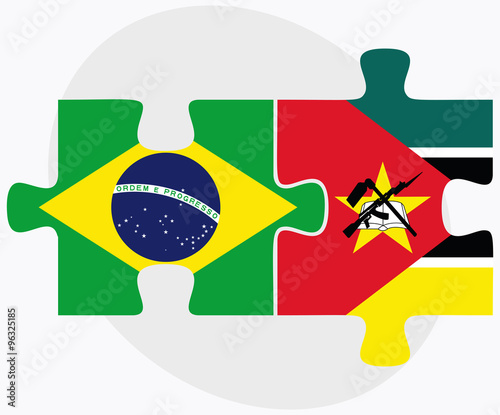 Brazil and Mozambique Flags