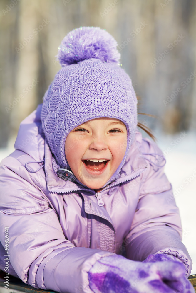 little girl in the winter. child outdoors little girl in the winter. child outdoors