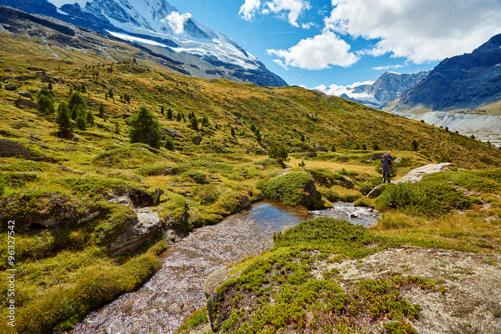 Snow capped mountains. Snow capped mountains.