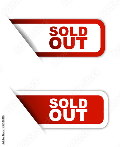 red paper vector element sticker sold out in two variant