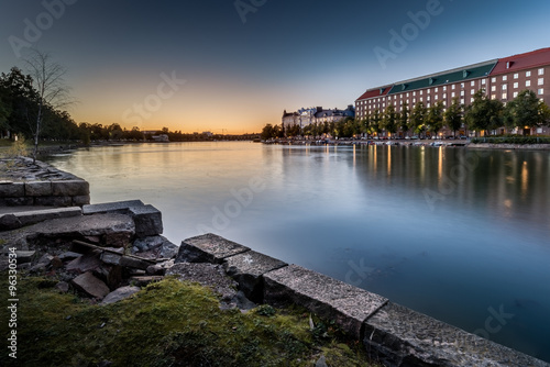 Obraz na płótnie Autumn Sunset on Helsinki w salonie